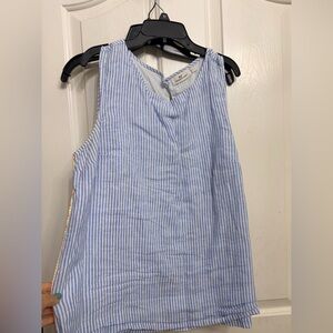 Vineyard Vines Blue and White Striped Sleeveless Top